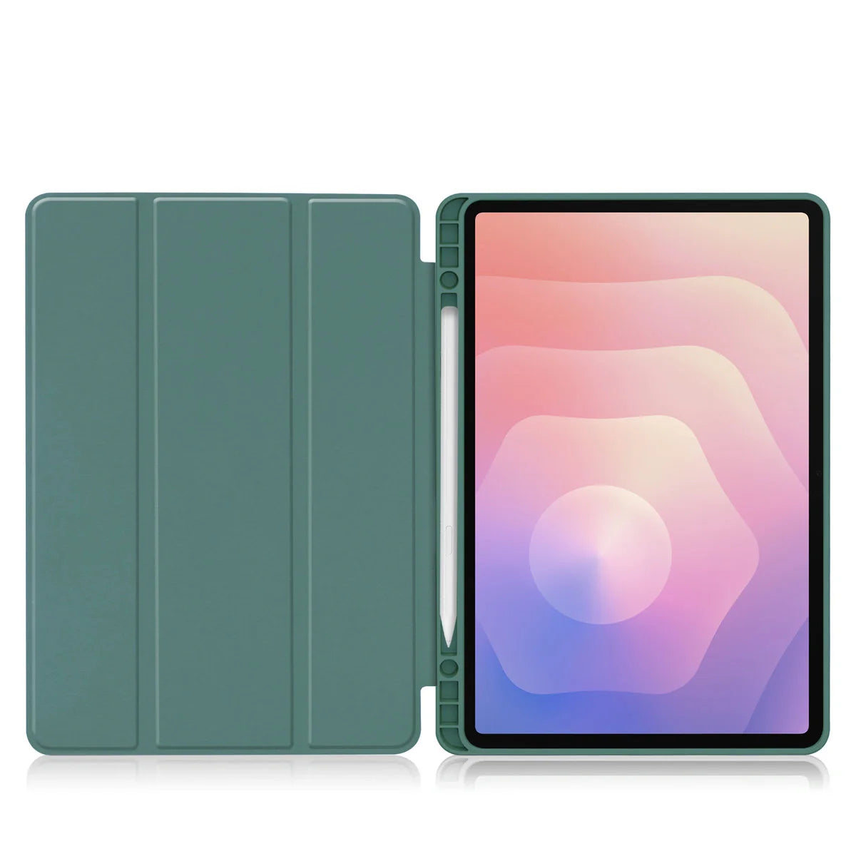 Schutzhülle mit Klappe für Galaxy Tab S11, Bizon Case Tab Lizard, Dunkelgrün