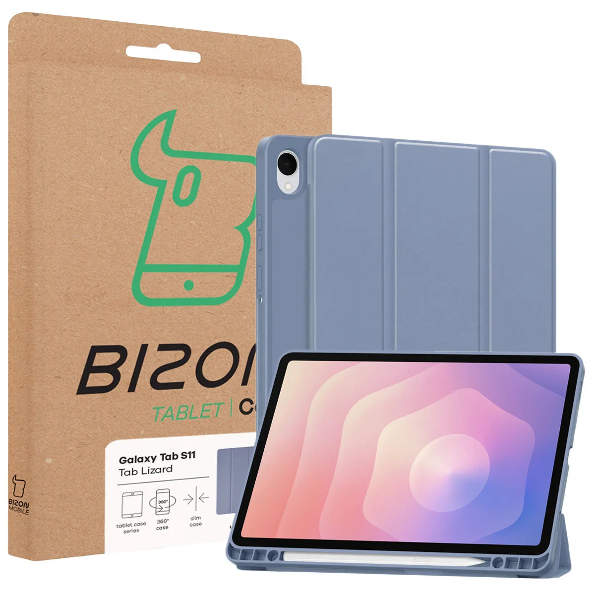 Schutzhülle mit Klappe für Galaxy Tab S11, Bizon Case Tab Lizard, Lavendel