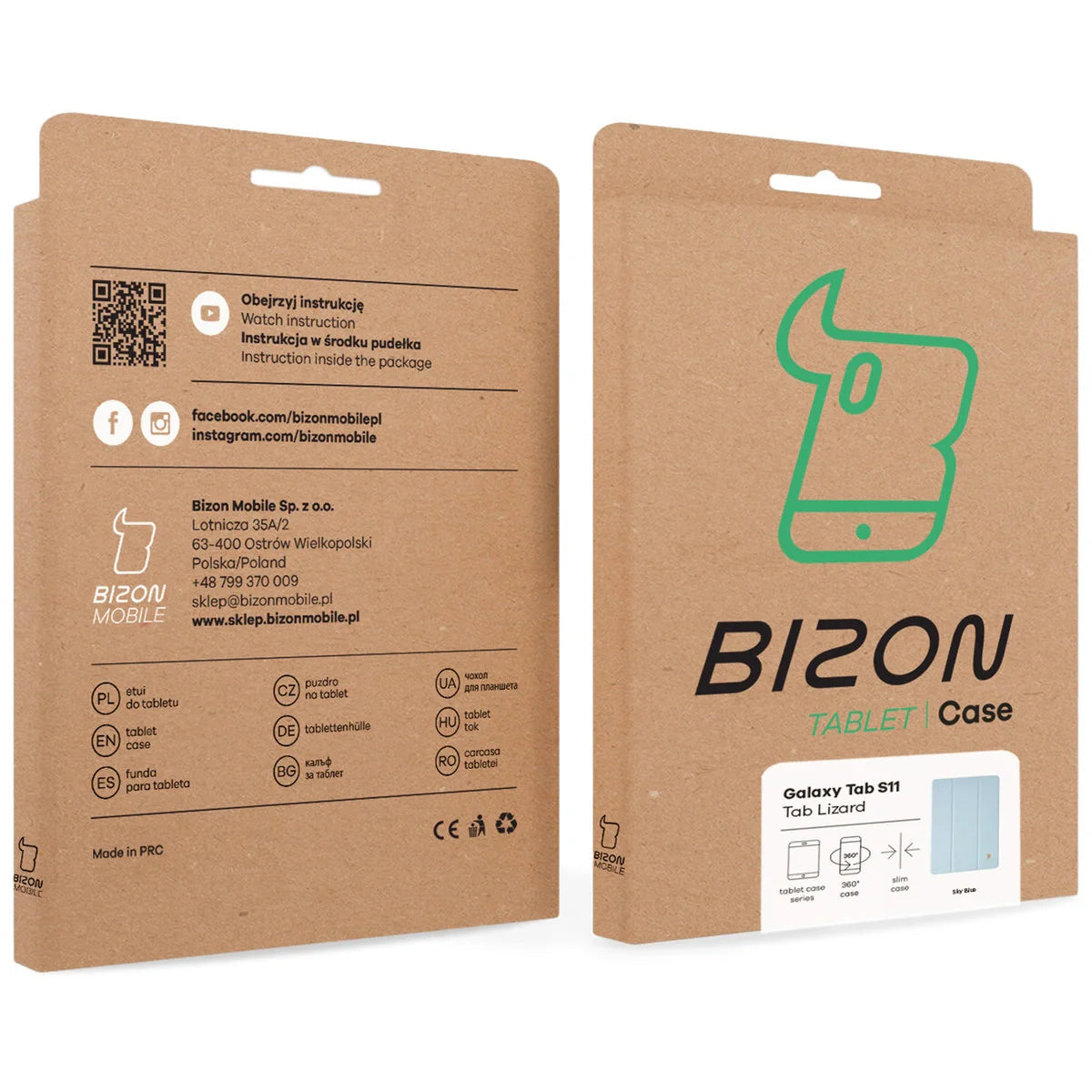 Schutzhülle mit Klappe für Galaxy Tab S11, Bizon Case Tab Lizard, Hellblau
