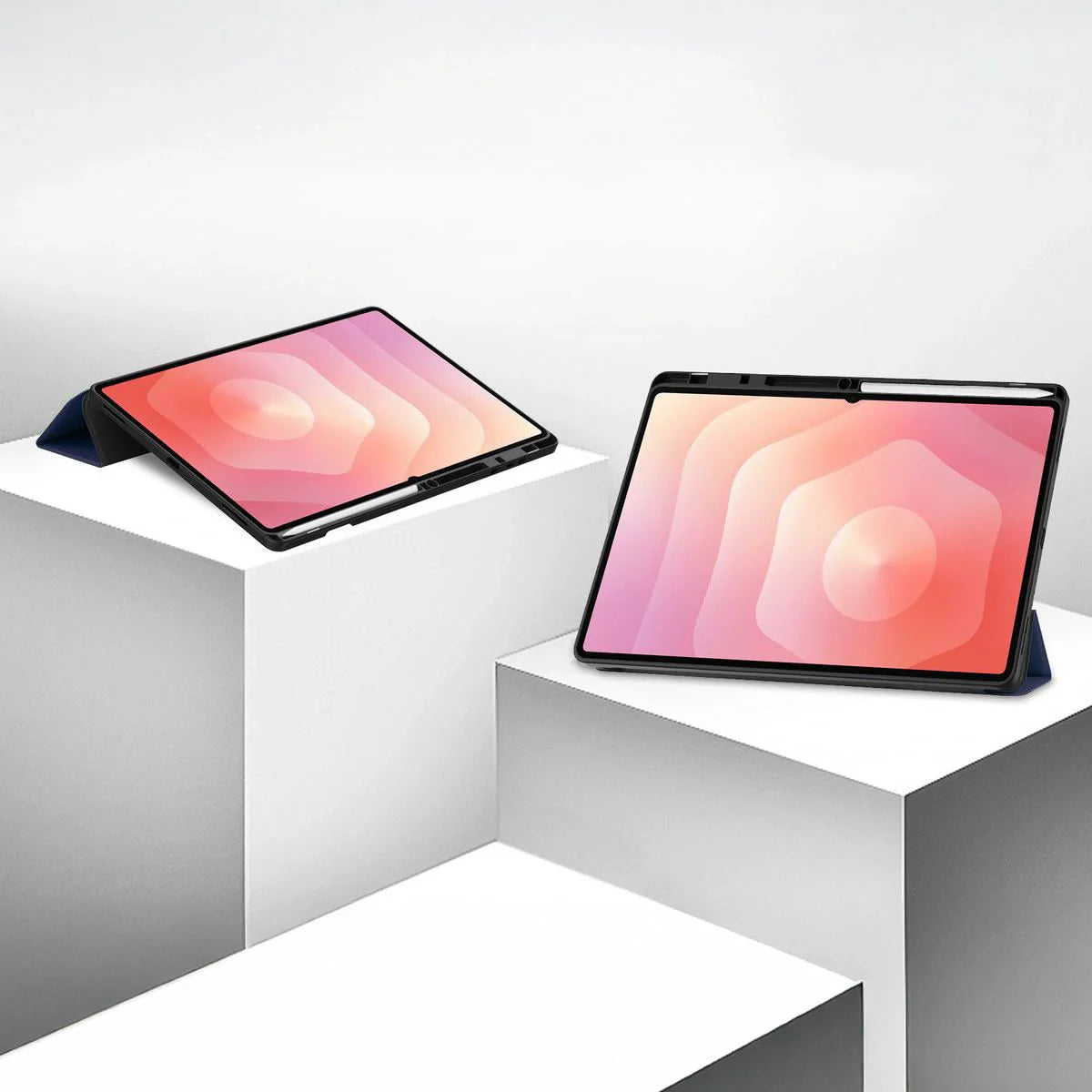 Schutzhülle mit Klappe für Galaxy Tab S11 Ultra, Bizon Case Tab Lizard, Dunkelblau