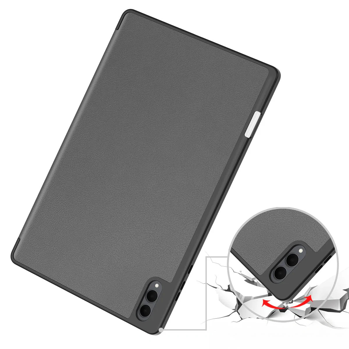 Schutzhülle mit Klappe für Galaxy Tab S11 Ultra, Bizon Case Tab Lizard, Grau