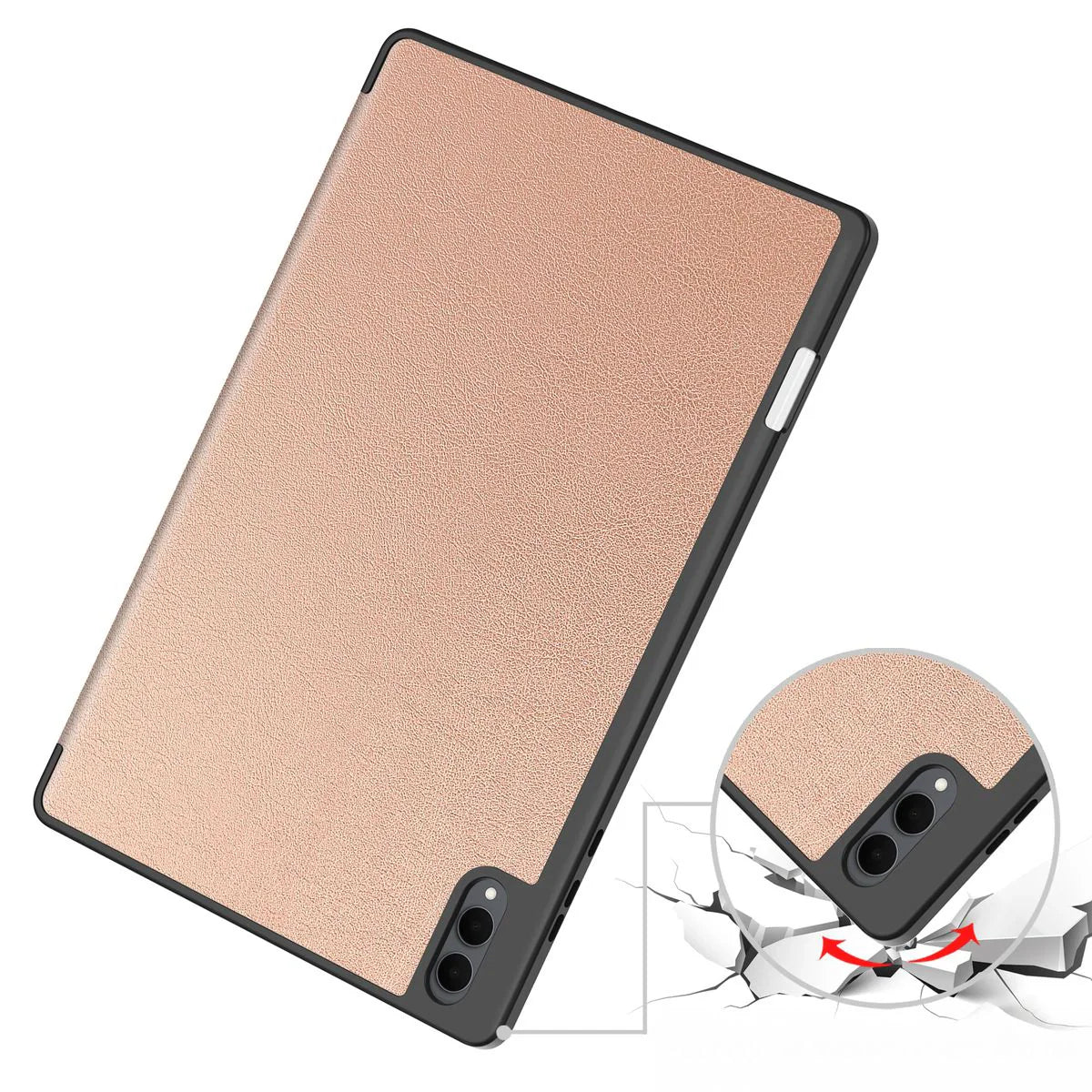 Schutzhülle mit Klappe für Galaxy Tab S11 Ultra, Bizon Case Tab Lizard, Rosegold