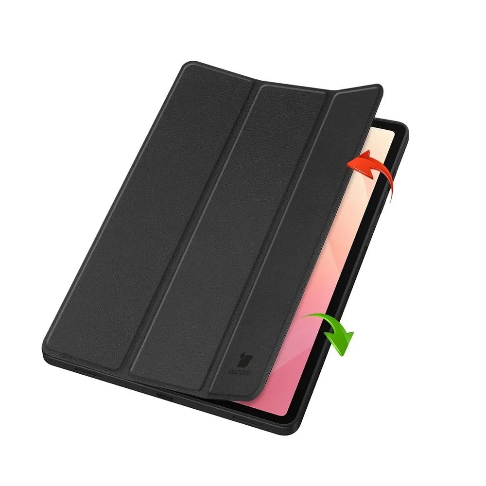 Schutzhülle mit Klappe für Galaxy Tab S12 Plus, Bizon Case Tab Croc, Schwarz (2/9)