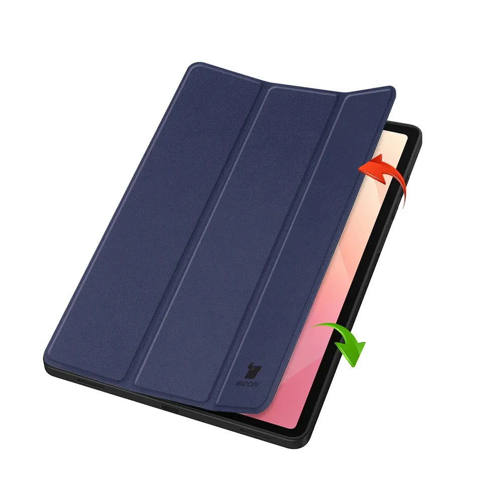 Schutzhülle mit Klappe für Galaxy Tab S12 Plus, Bizon Case Tab Croc, Dunkelblau (2/9)