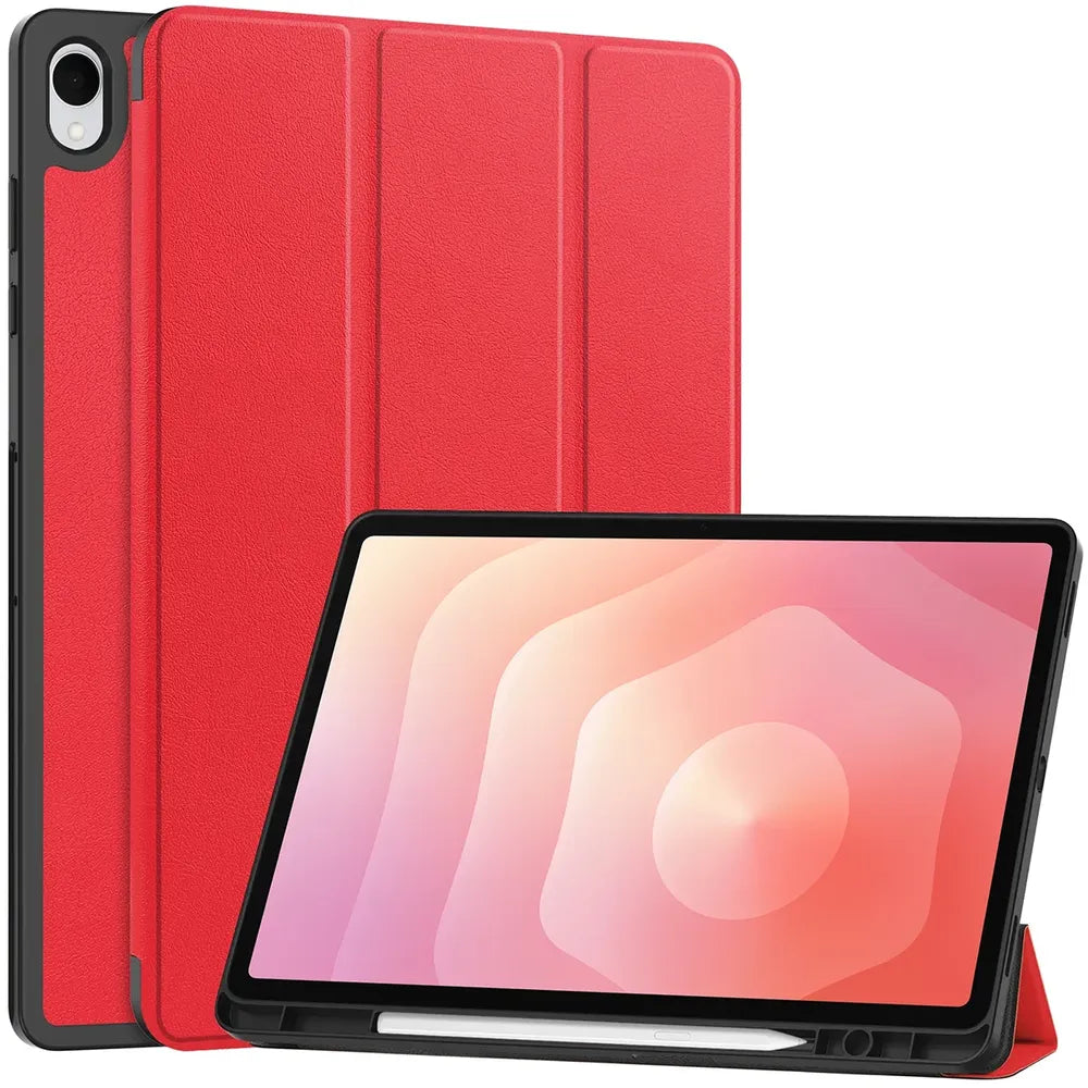 Schutzhülle mit Klappe für Galaxy Tab S12 Plus, Bizon Case Tab Croc, Rot (1/9)