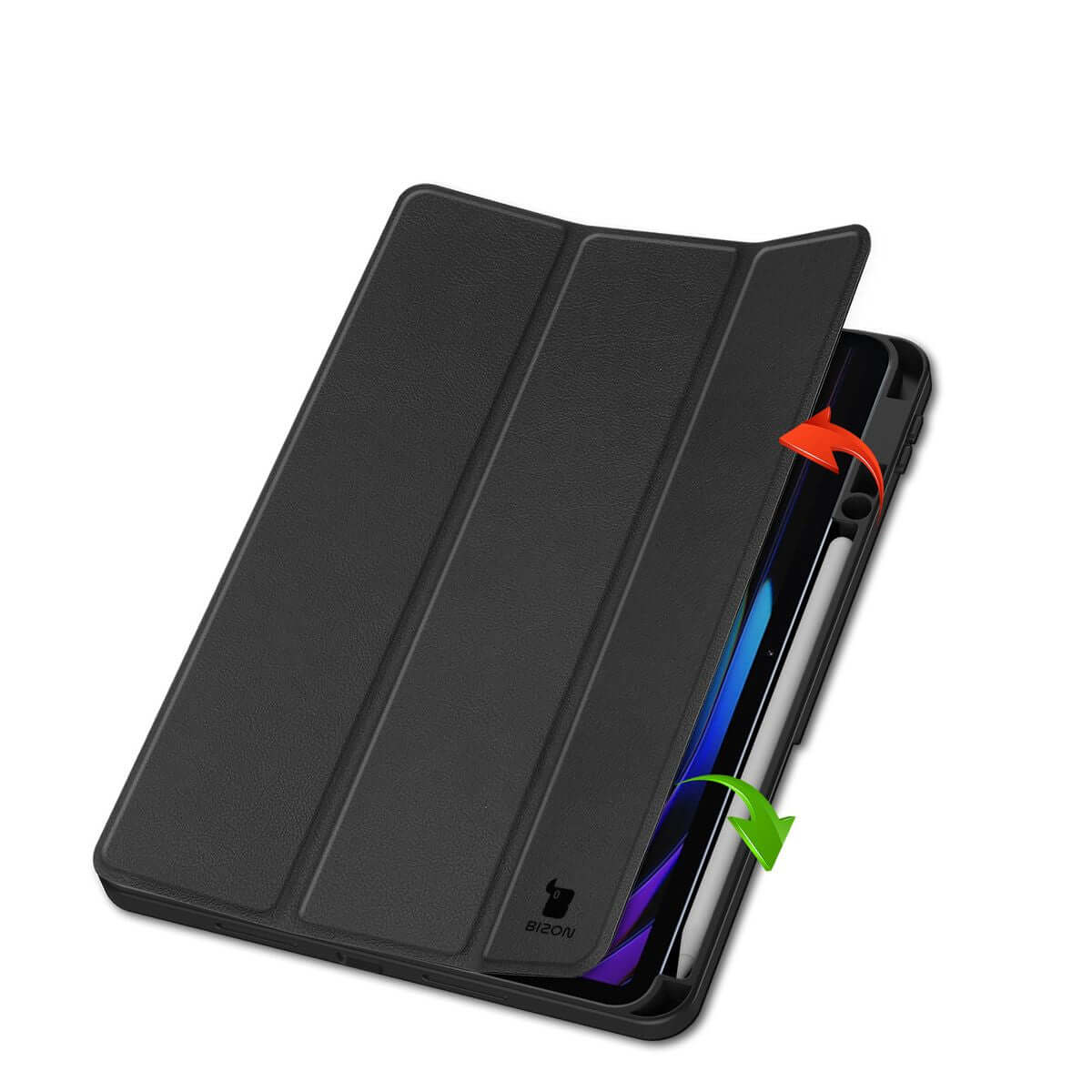 Schutzhülle mit Klappe für Xiaomi Pad 7 / 7 Pro, Bizon Case Tab Lizard, Schwarz
