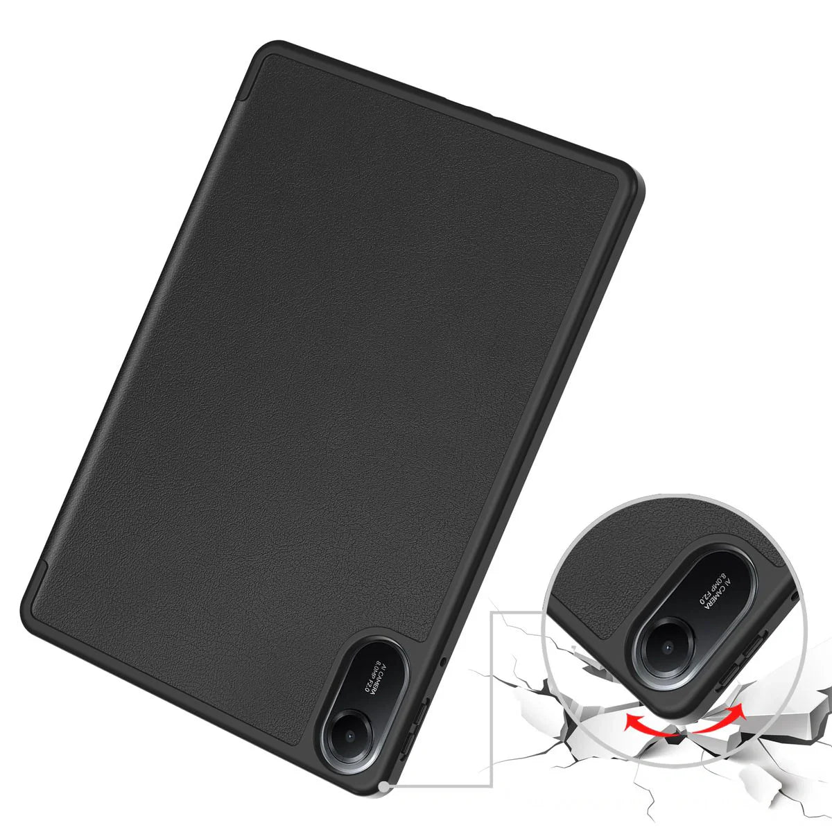 Schutzhülle mit Klappe für Xiaomi Redmi Pad 2, Bizon Case Tab Lizard, Schwarz