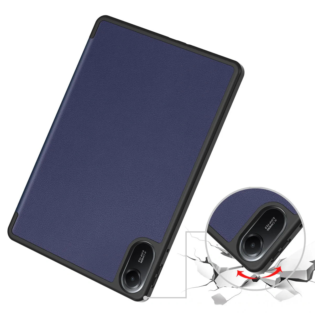 Schutzhülle mit Klappe für Xiaomi Redmi Pad 2, Bizon Case Tab Lizard, Dunkelblau