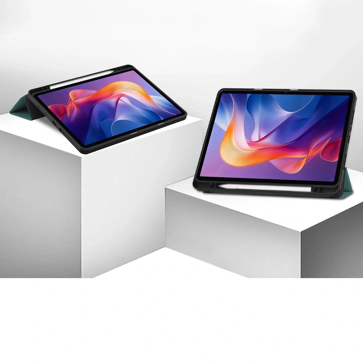 Schutzhülle mit Klappe für Xiaomi Redmi Pad 2, Bizon Case Tab Lizard, Dunkelgrün