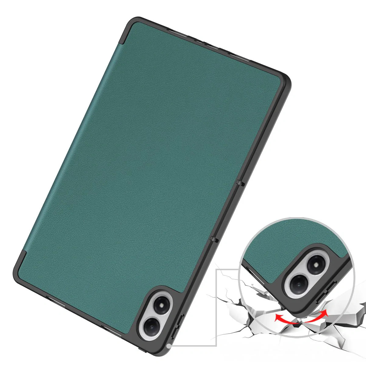 Schutzhülle mit Klappe für Xiaomi Redmi Pad 2 Pro, Bizon Case Tab Lizard, Dunkelgrün
