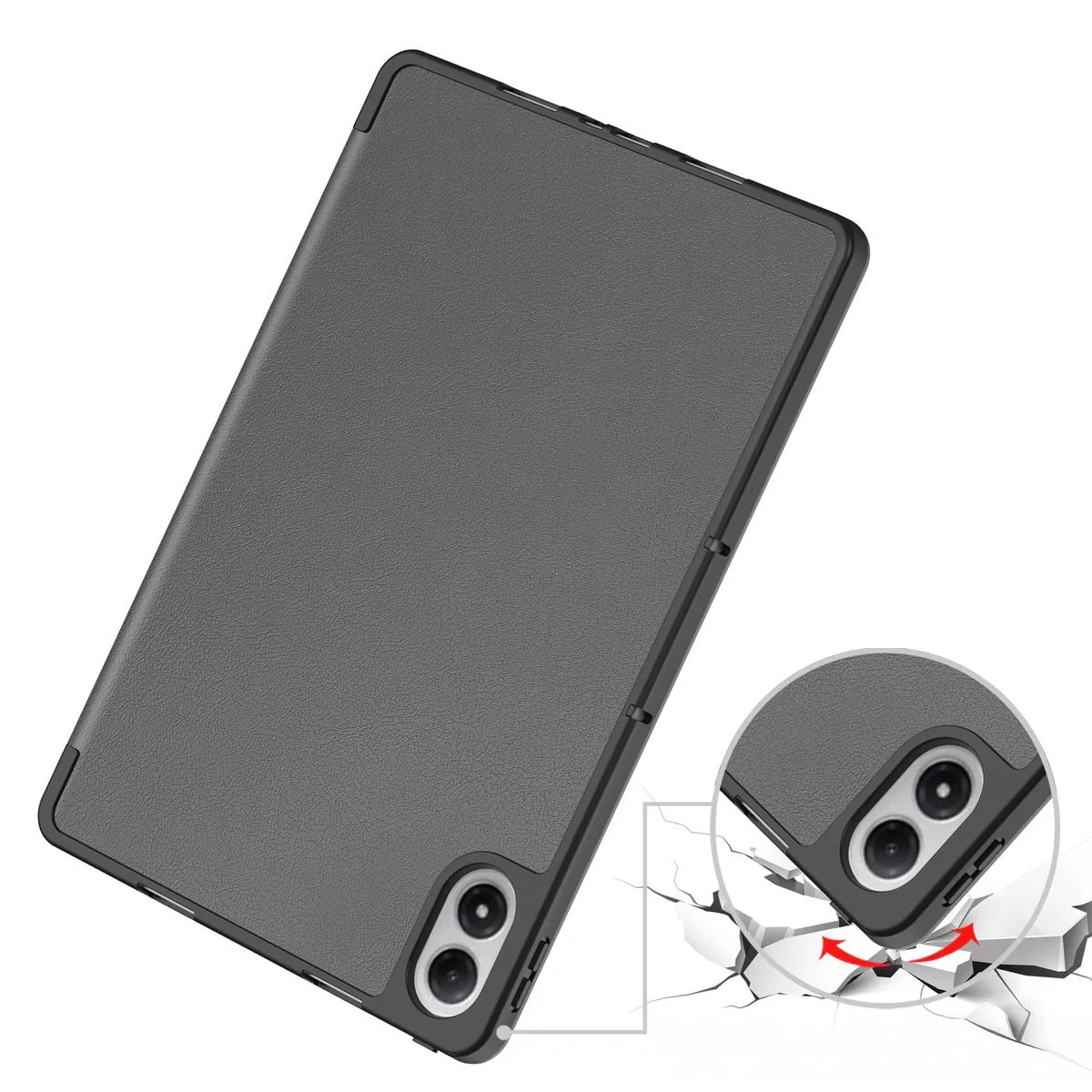 Schutzhülle mit Klappe für Xiaomi Redmi Pad 2 Pro, Bizon Case Tab Lizard, Grau