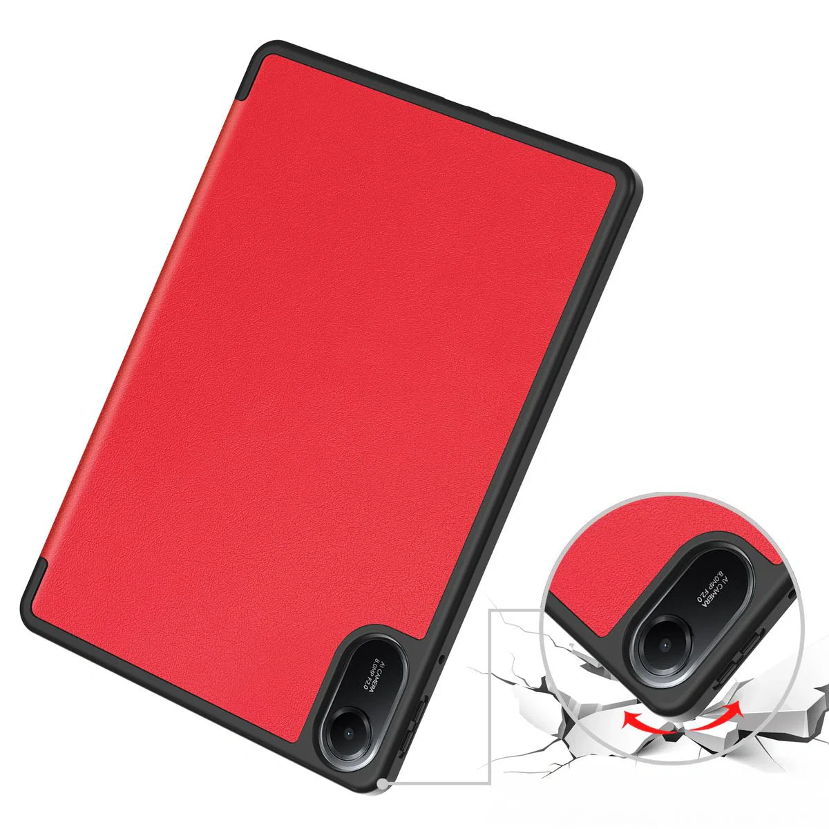 Schutzhülle mit Klappe für Xiaomi Redmi Pad 2, Bizon Case Tab Lizard, Rot
