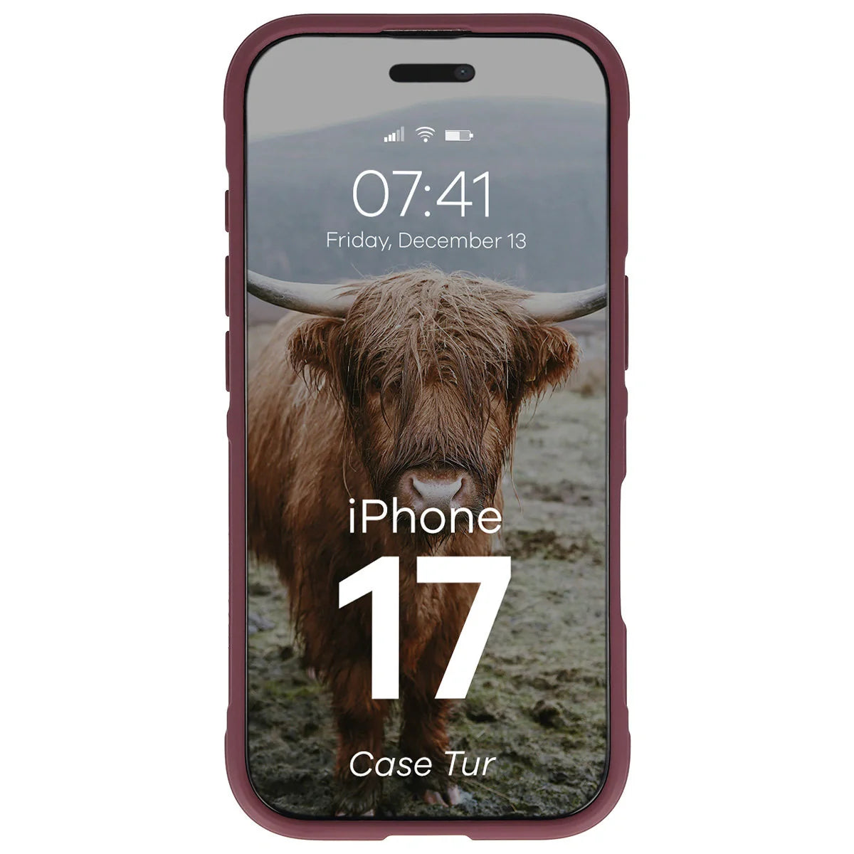 Robuste Handyhülle für iPhone 17, Bizon Case Tur, Burgunderrot
