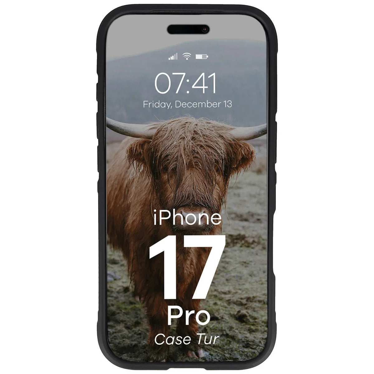 Robuste Handyhülle für iPhone 17 Pro, Bizon Case Tur, Schwarz