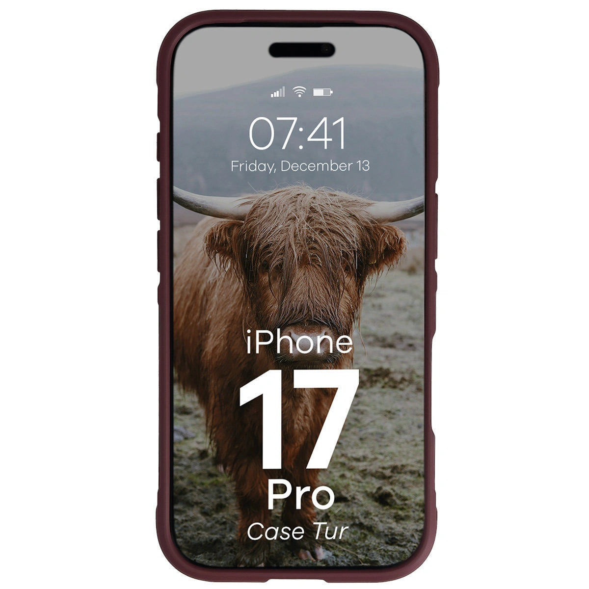 Robuste Handyhülle für iPhone 17 Pro, Bizon Case Tur, Burgunderrot