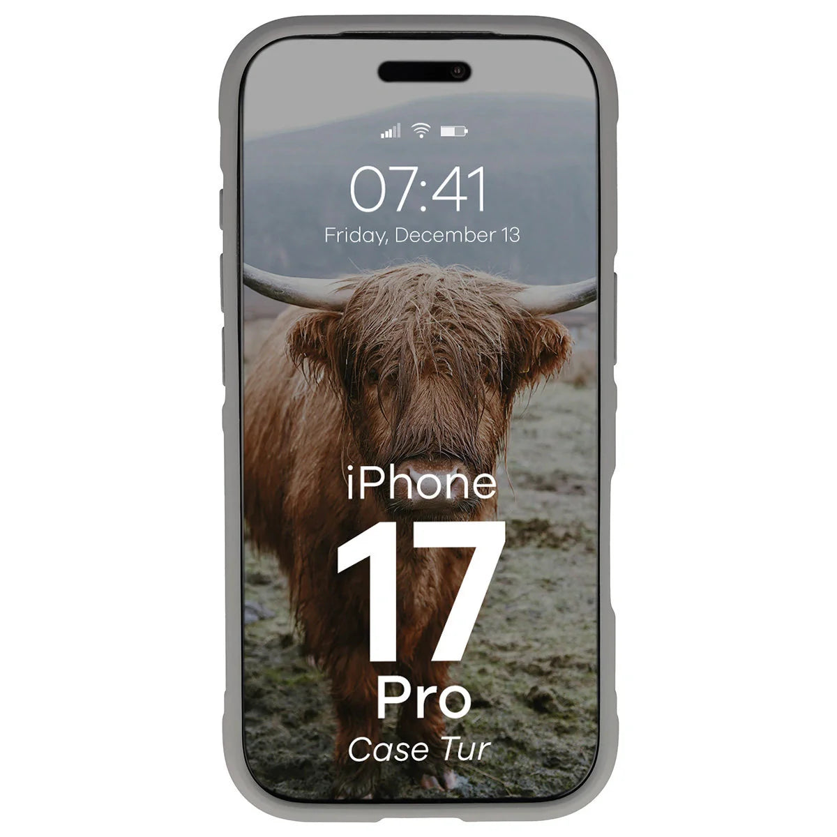 Robuste Handyhülle für iPhone 17 Pro, Bizon Case Tur, Hellgrau
