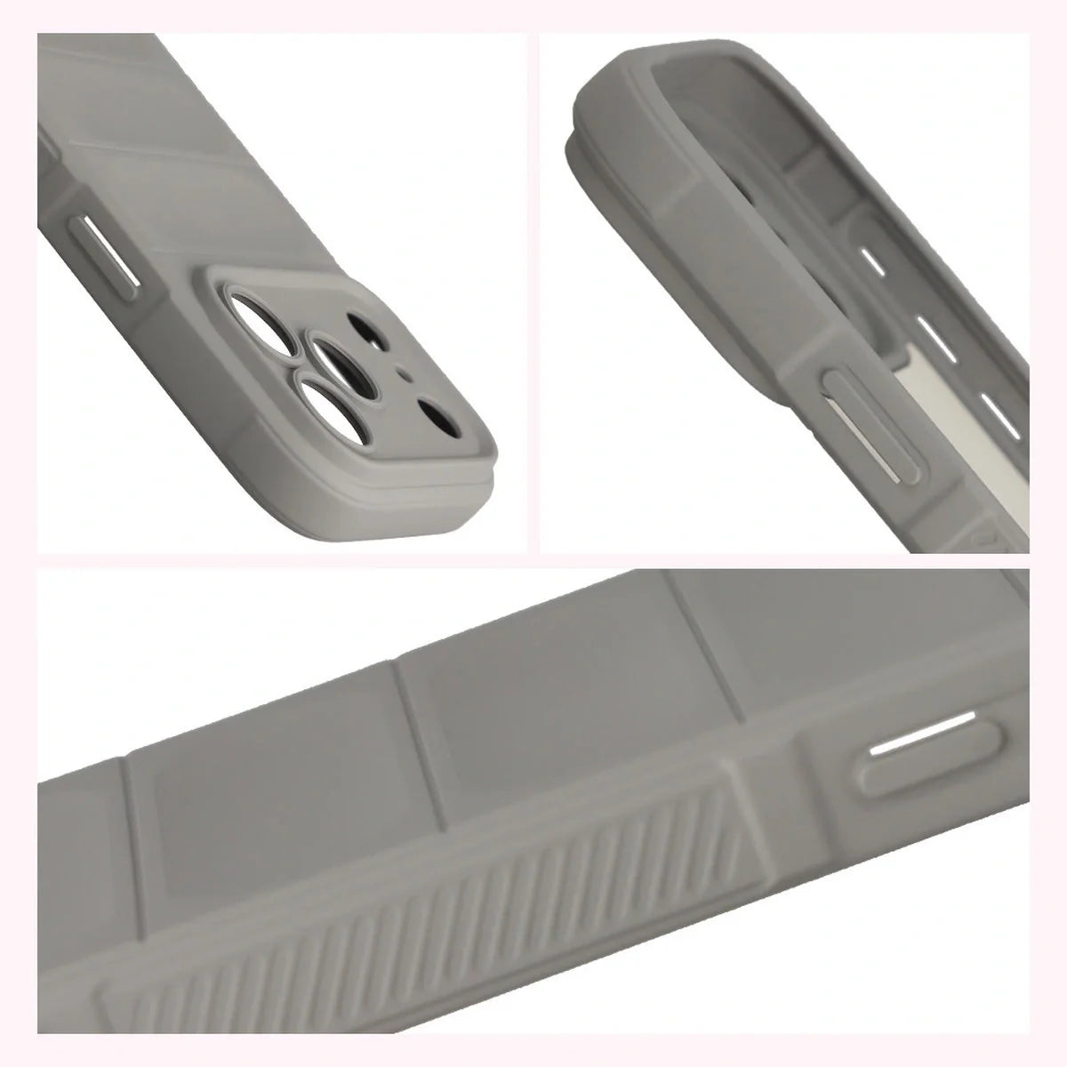 Robuste Handyhülle für iPhone 17 Pro, Bizon Case Tur, Hellgrau