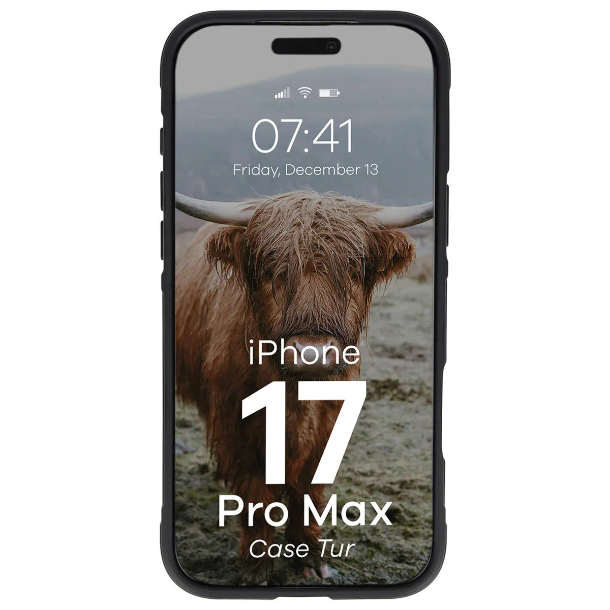 Robuste Handyhülle für iPhone 17 Pro Max, Bizon Case Tur, Schwarz