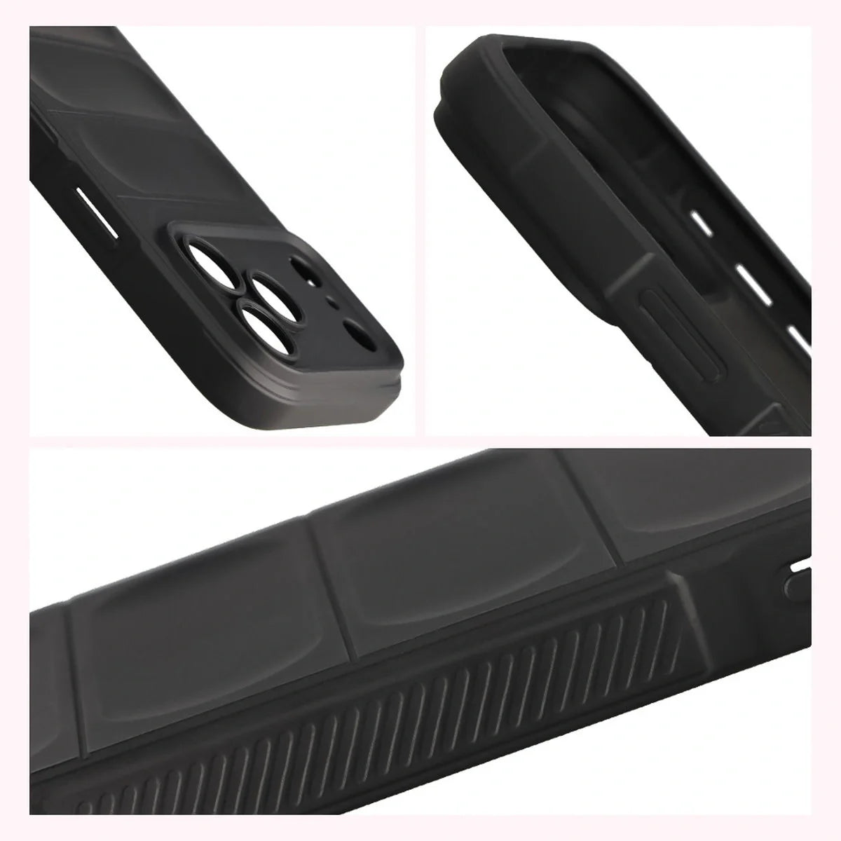Robuste Handyhülle für iPhone 17 Pro Max, Bizon Case Tur, Schwarz