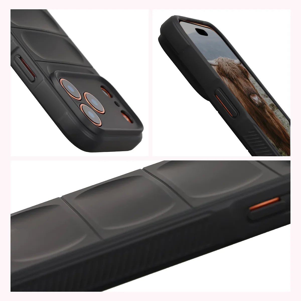 Robuste Handyhülle für iPhone 18 Pro Max / 17 Pro Max, Bizon Case Tur, Schwarz