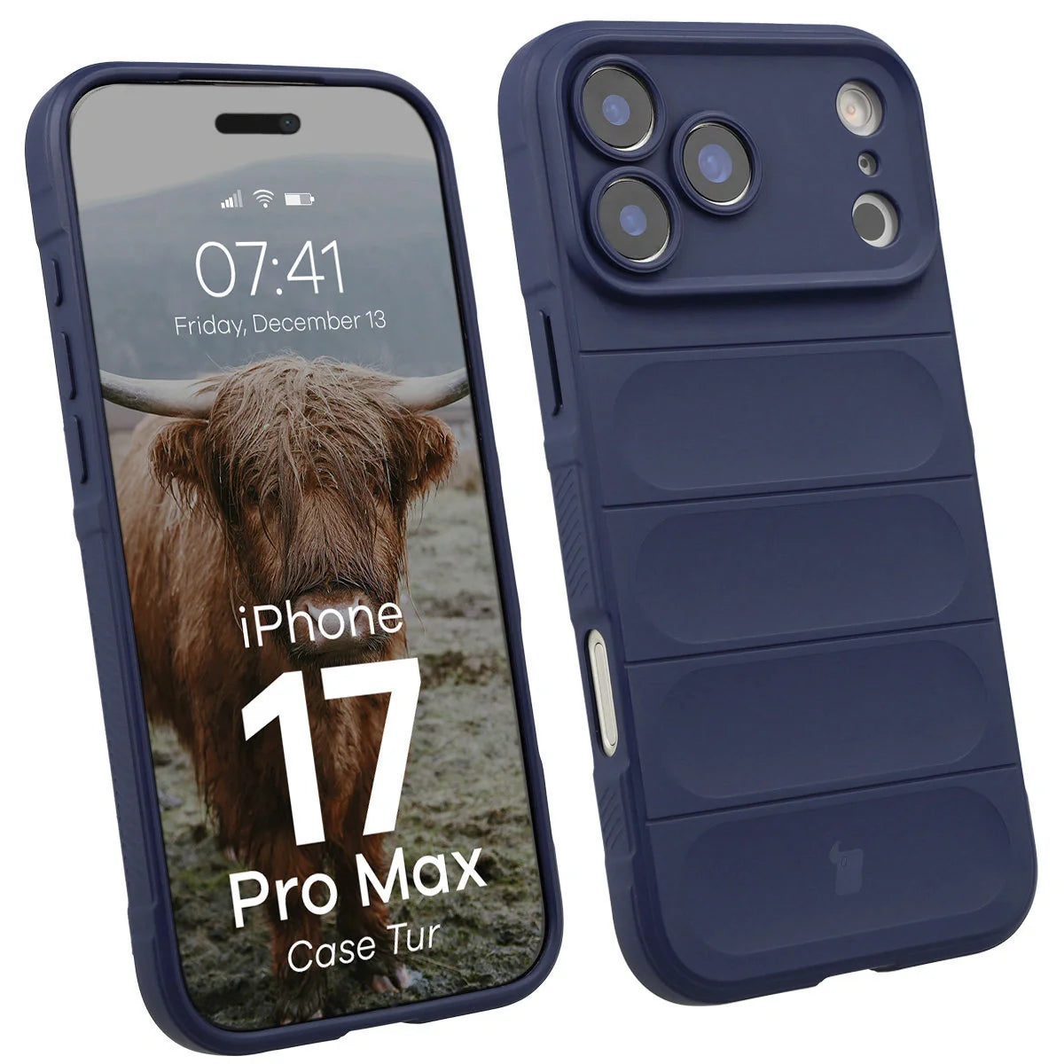 Robuste Handyhülle für iPhone 17 Pro Max, Bizon Case Tur, Dunkelblau