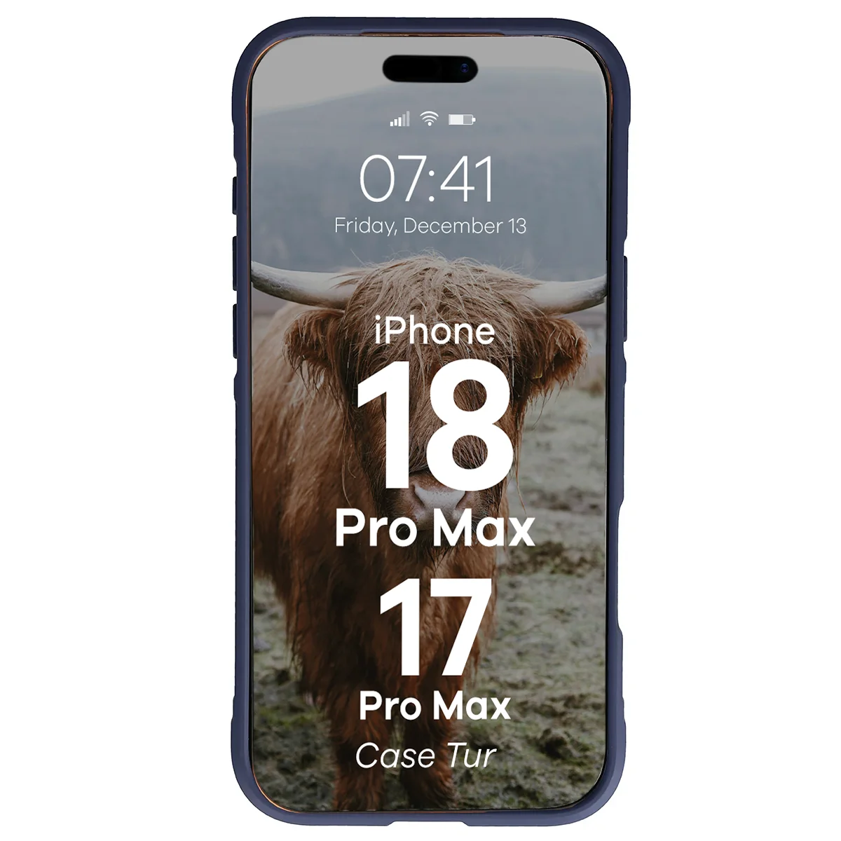 Robuste Handyhülle für iPhone 18 Pro Max / 17 Pro Max, Bizon Case Tur, Dunkelblau