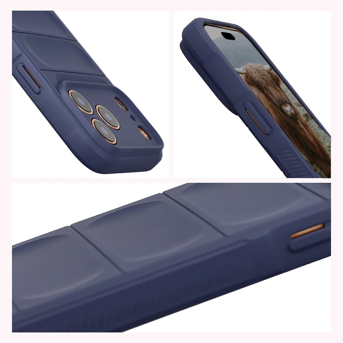 Robuste Handyhülle für iPhone 18 Pro Max / 17 Pro Max, Bizon Case Tur, Dunkelblau