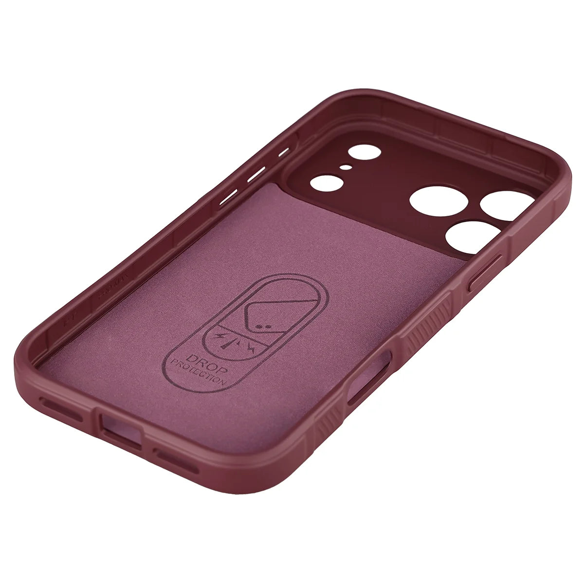 Robuste Handyhülle für iPhone 18 Pro Max / 17 Pro Max, Bizon Case Tur, Burgunderrot