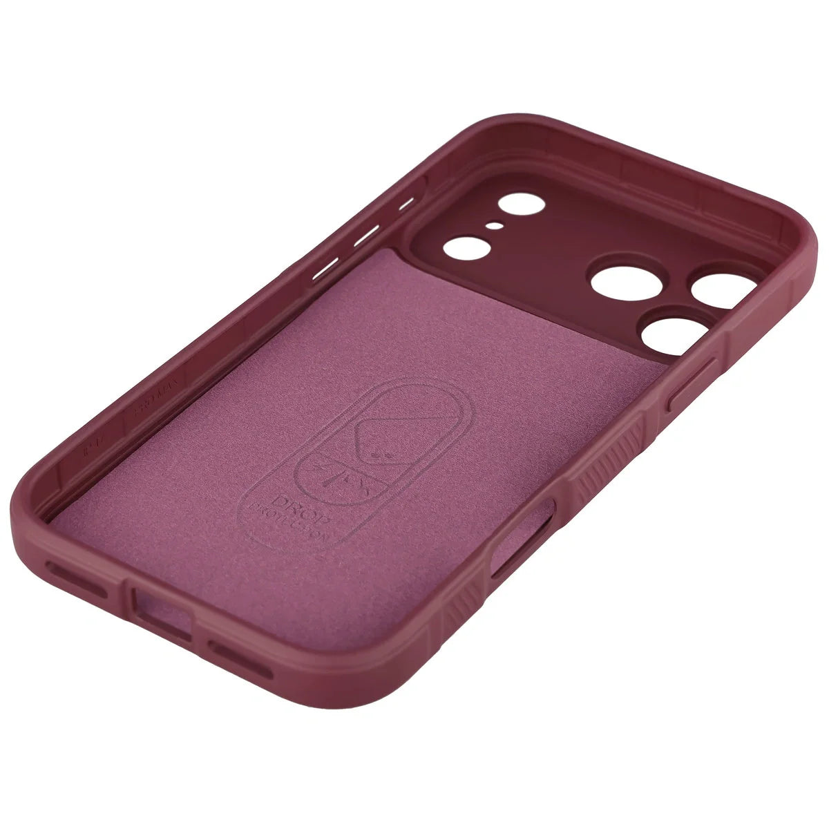 Robuste Handyhülle für iPhone 17 Pro Max, Bizon Case Tur, Burgunderrot