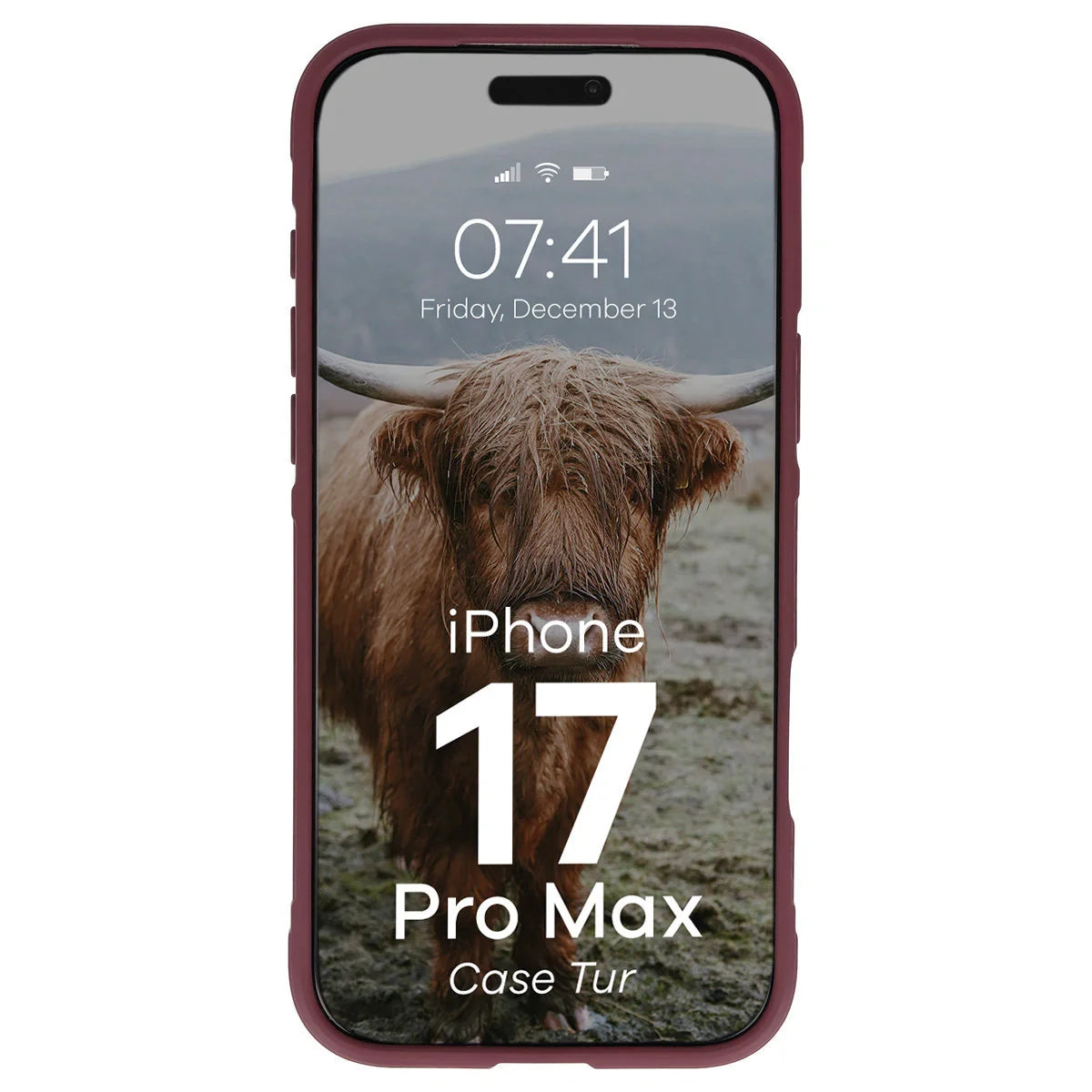 Robuste Handyhülle für iPhone 17 Pro Max, Bizon Case Tur, Burgunderrot