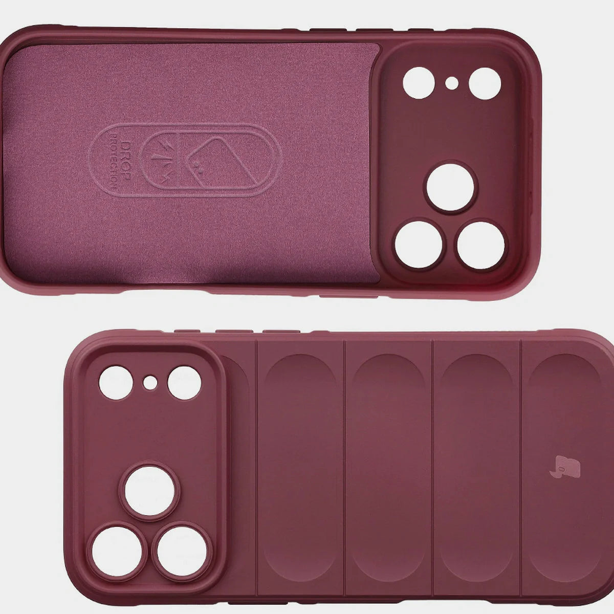 Robuste Handyhülle für iPhone 17 Pro Max, Bizon Case Tur, Burgunderrot