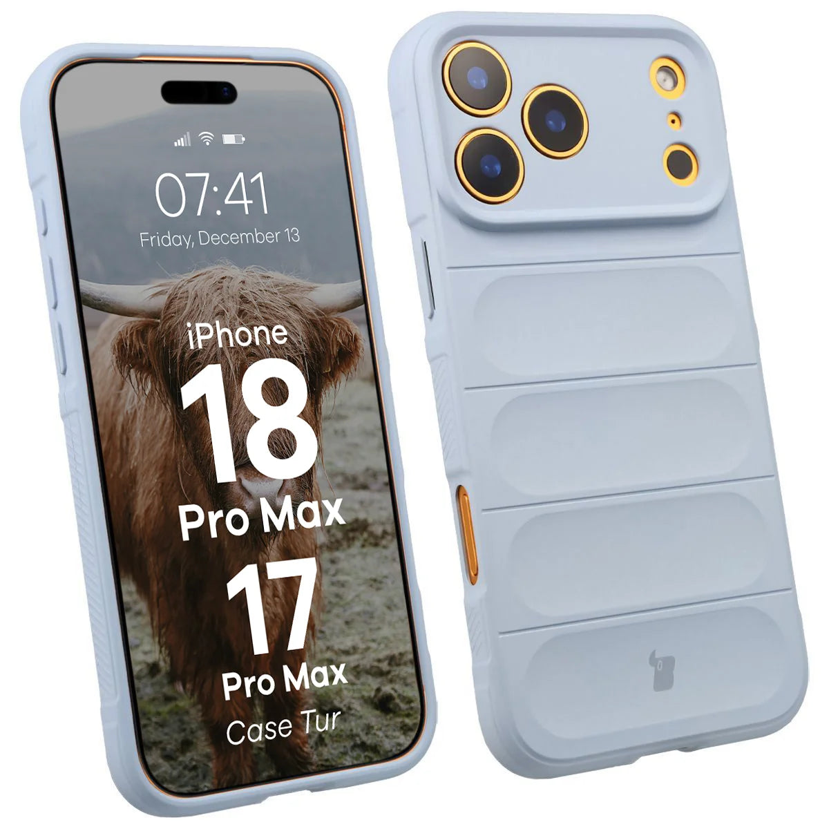 Robuste Handyhülle für iPhone 18 Pro Max / 17 Pro Max, Bizon Case Tur, Hellblau