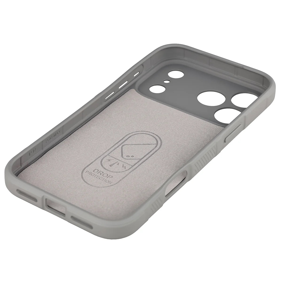 Robuste Handyhülle für iPhone 18 Pro Max / 17 Pro Max, Bizon Case Tur, Hellgrau