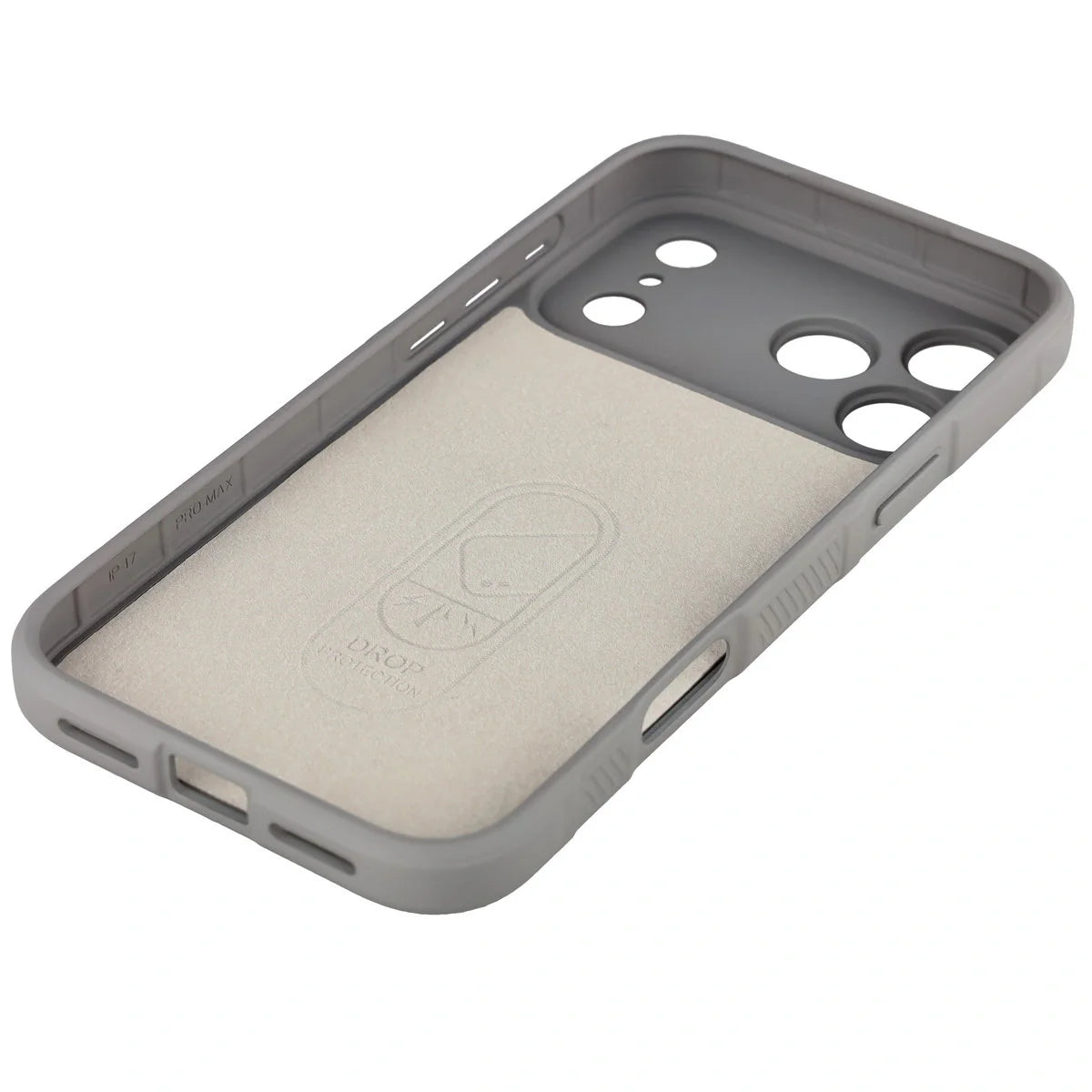 Robuste Handyhülle für iPhone 17 Pro Max, Bizon Case Tur, Hellgrau