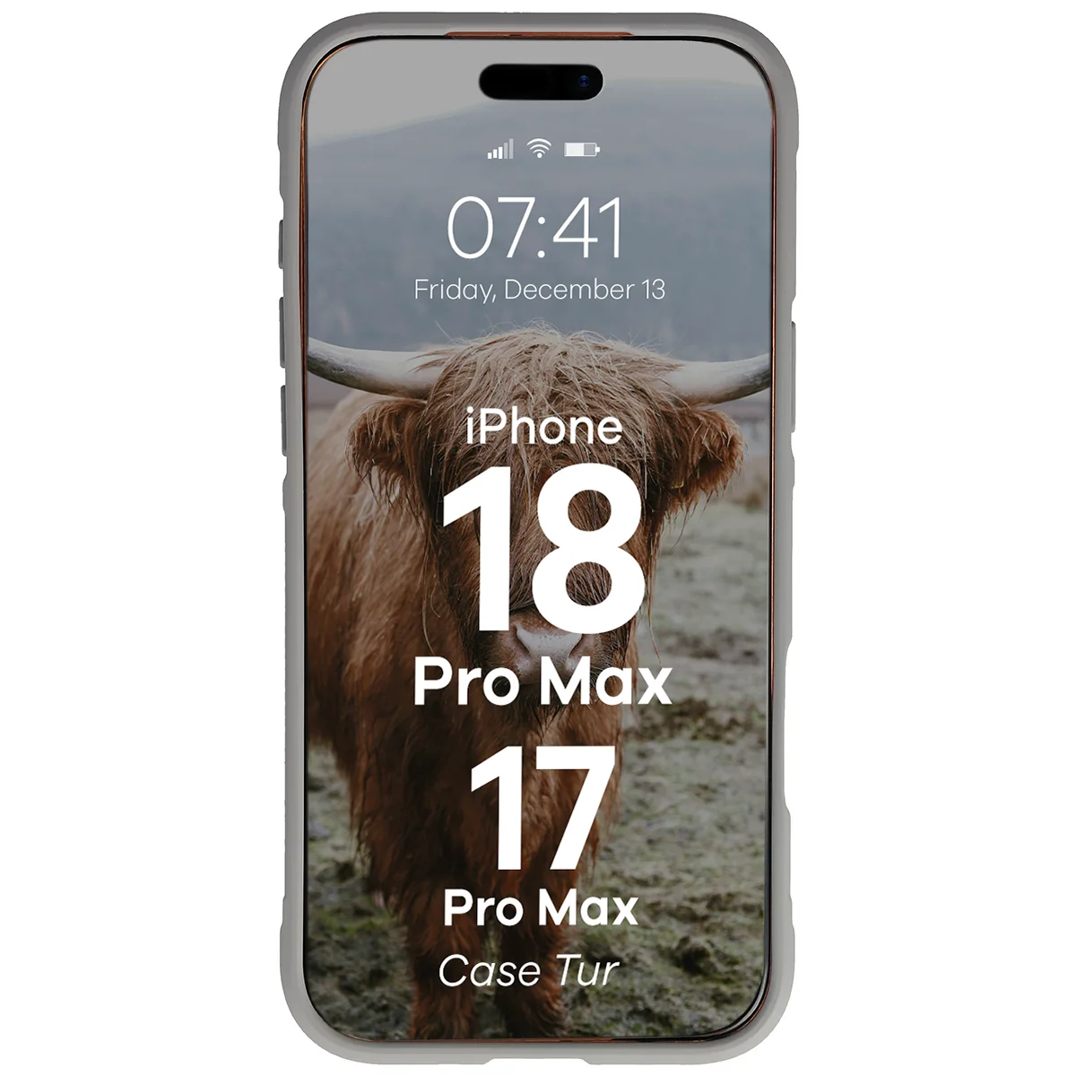Robuste Handyhülle für iPhone 18 Pro Max / 17 Pro Max, Bizon Case Tur, Hellgrau