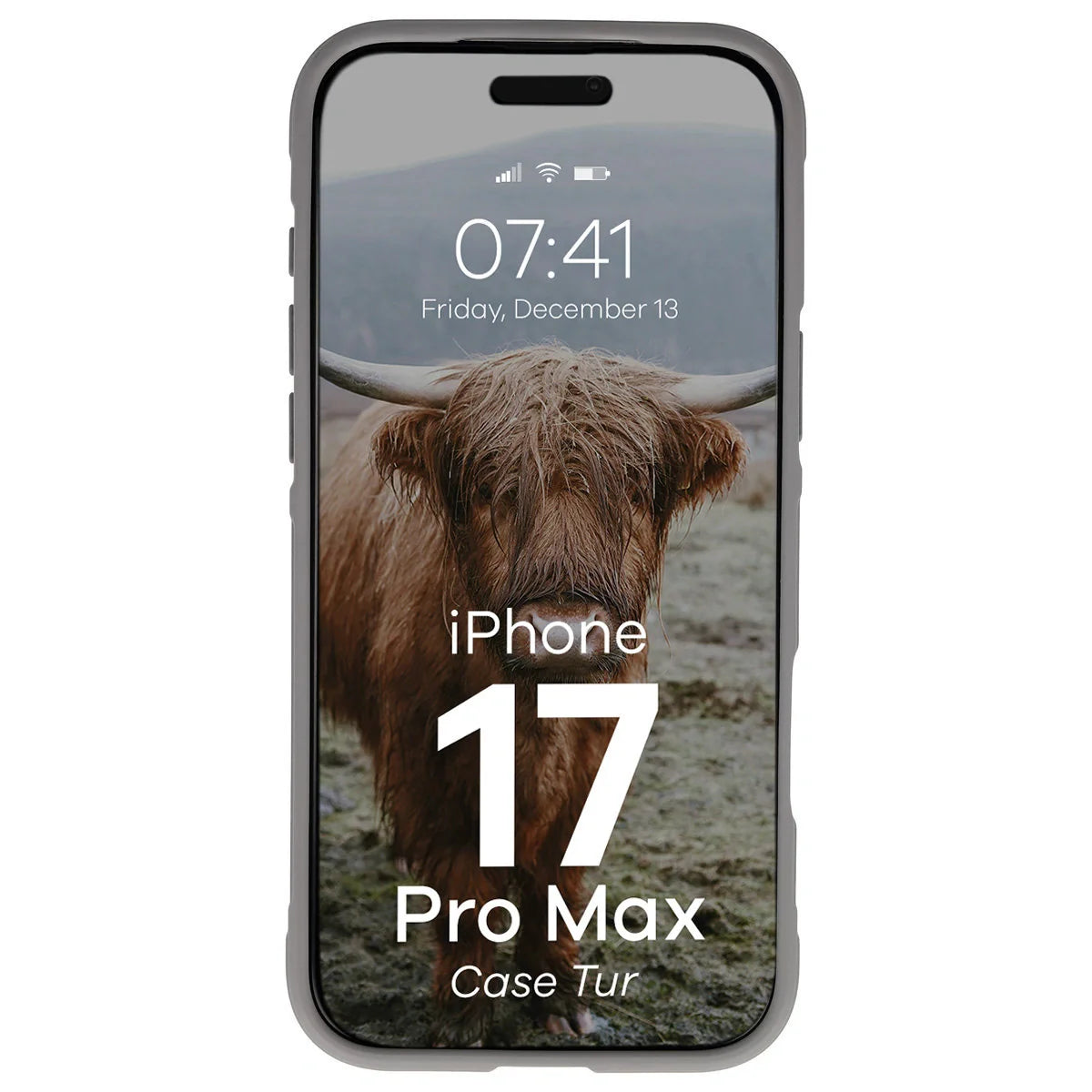 Robuste Handyhülle für iPhone 17 Pro Max, Bizon Case Tur, Hellgrau