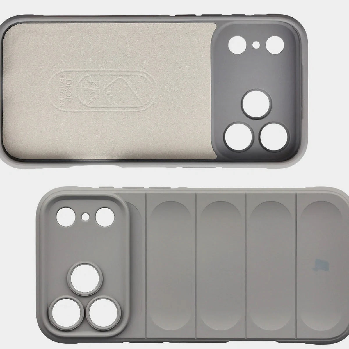 Robuste Handyhülle für iPhone 17 Pro Max, Bizon Case Tur, Hellgrau