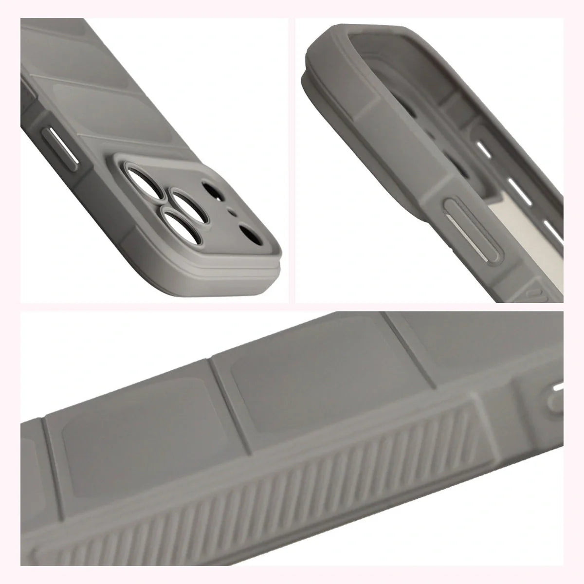 Robuste Handyhülle für iPhone 17 Pro Max, Bizon Case Tur, Hellgrau