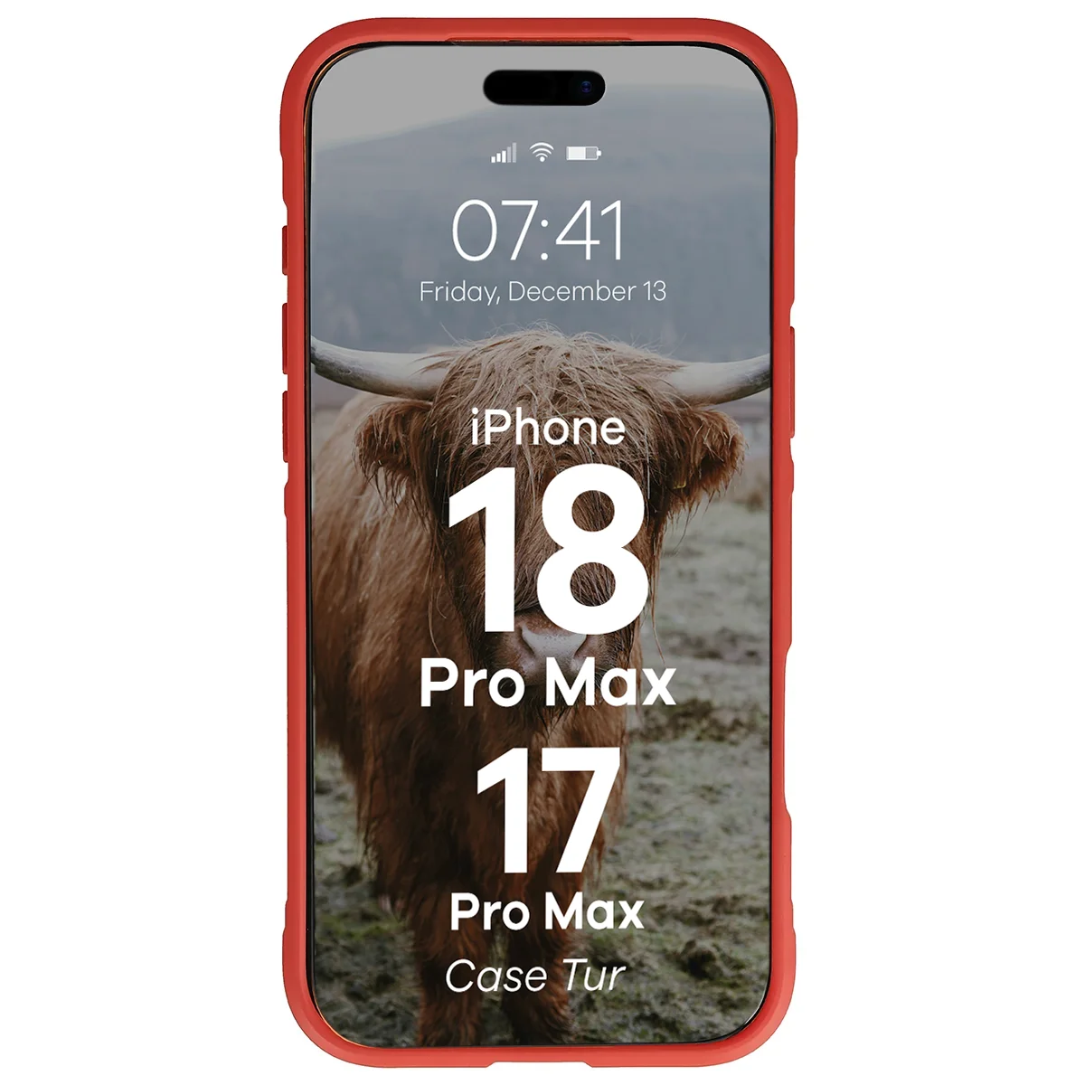 Robuste Handyhülle für iPhone 18 Pro Max / 17 Pro Max, Bizon Case Tur, Rot
