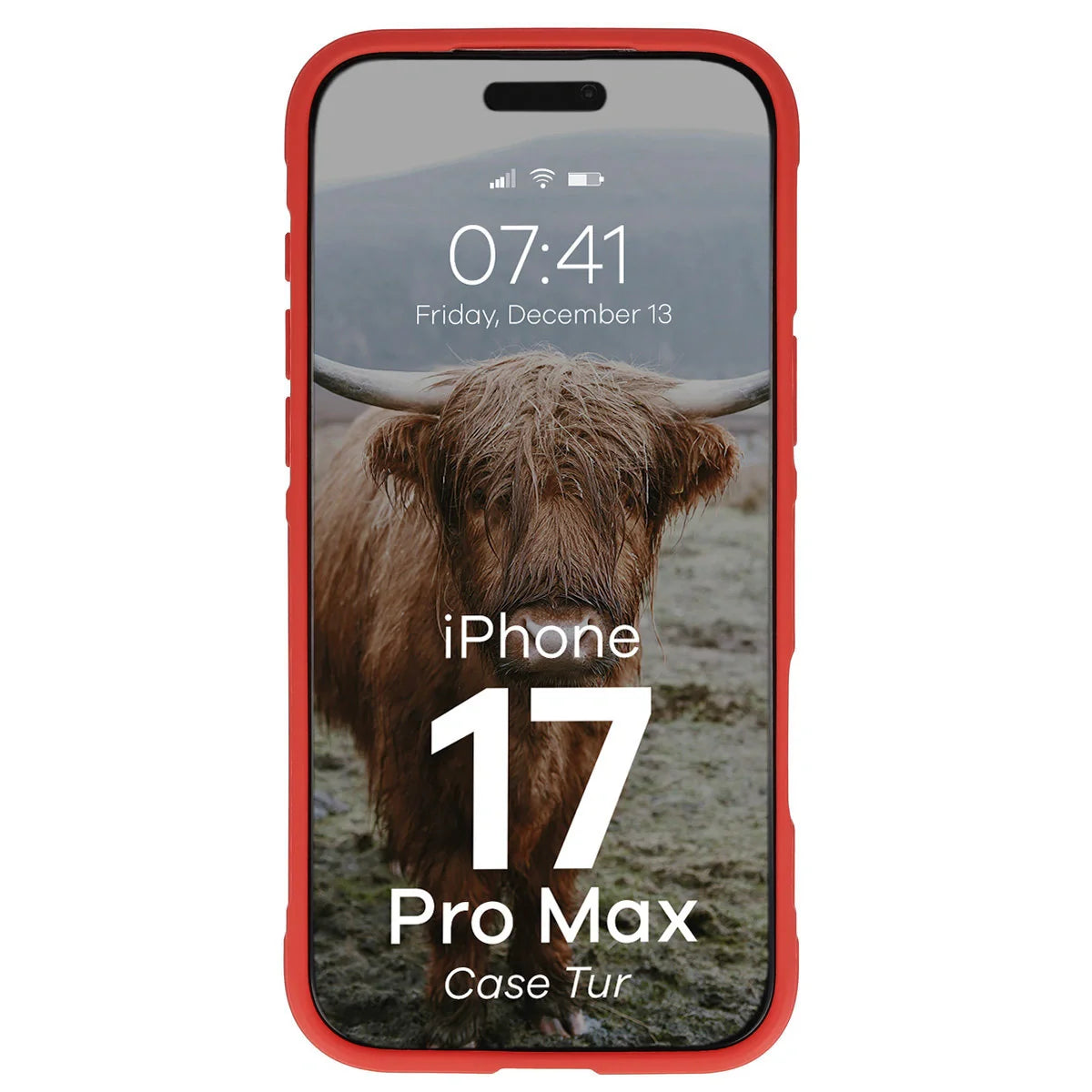 Robuste Handyhülle für iPhone 17 Pro Max, Bizon Case Tur, Rot