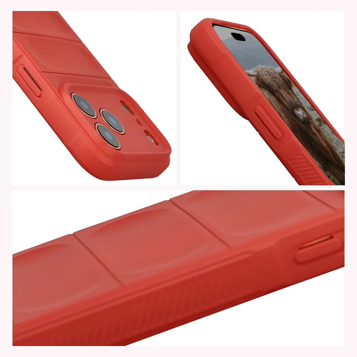 Robuste Handyhülle für iPhone 18 Pro Max / 17 Pro Max, Bizon Case Tur, Rot