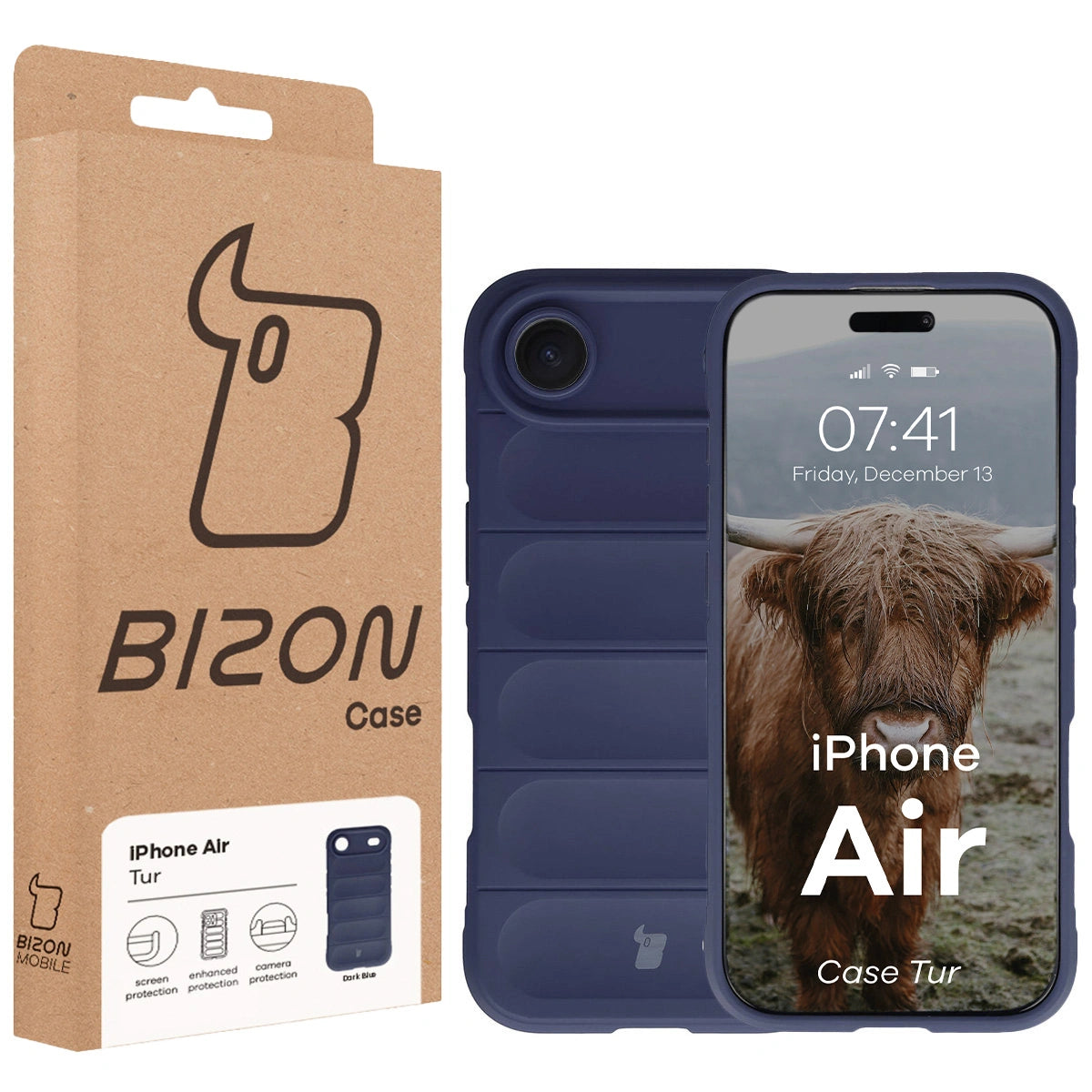 Robuste Handyhülle für iPhone Air, Bizon Case Tur, Dunkelblau