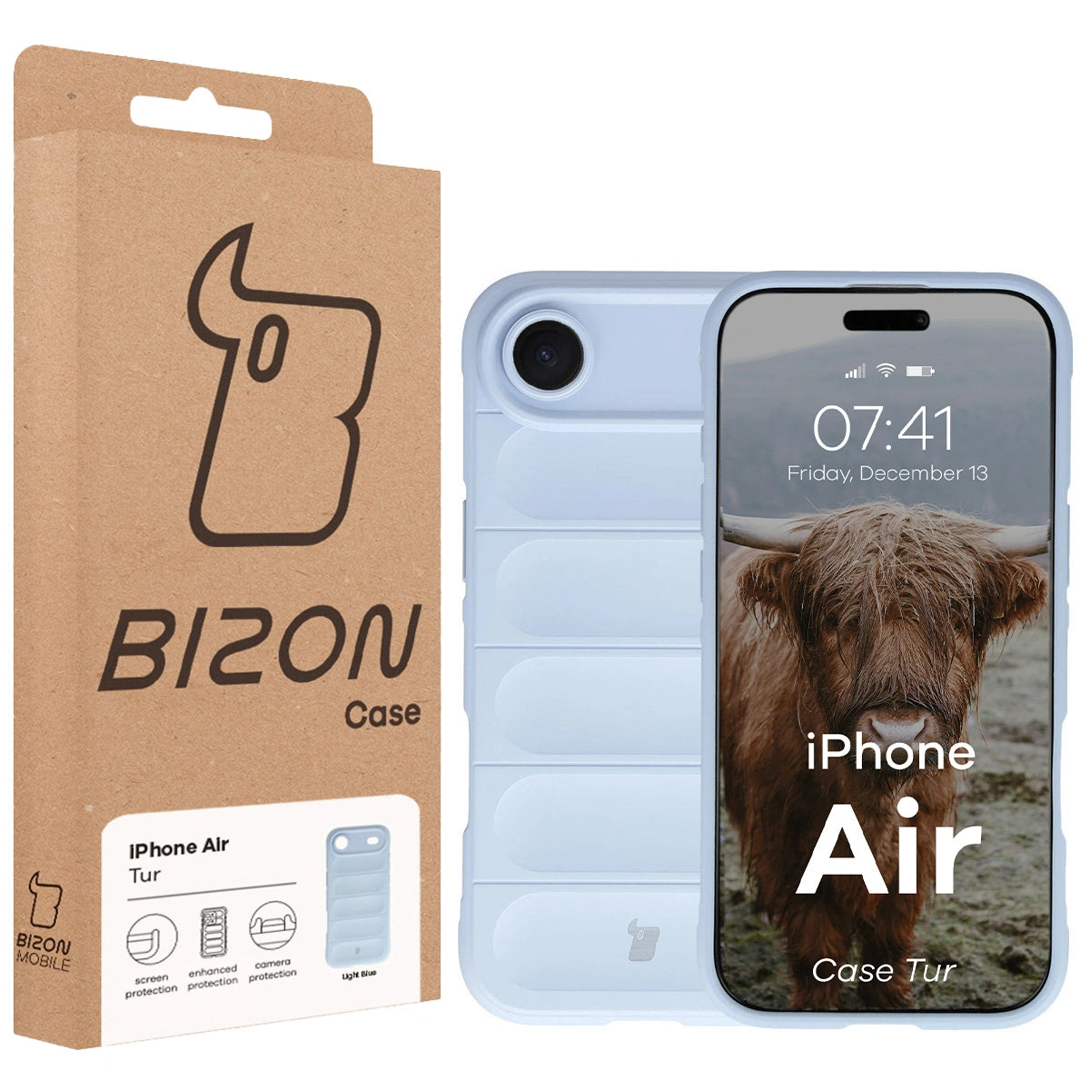 Robuste Handyhülle für iPhone Air, Bizon Case Tur, Hellblau