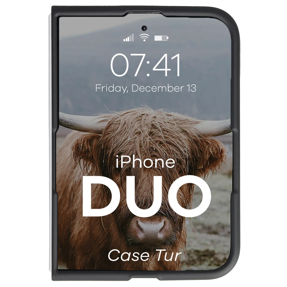 Robuste Handyhülle für iPhone Duo, Bizon Case Tur, Schwarz (5/8)