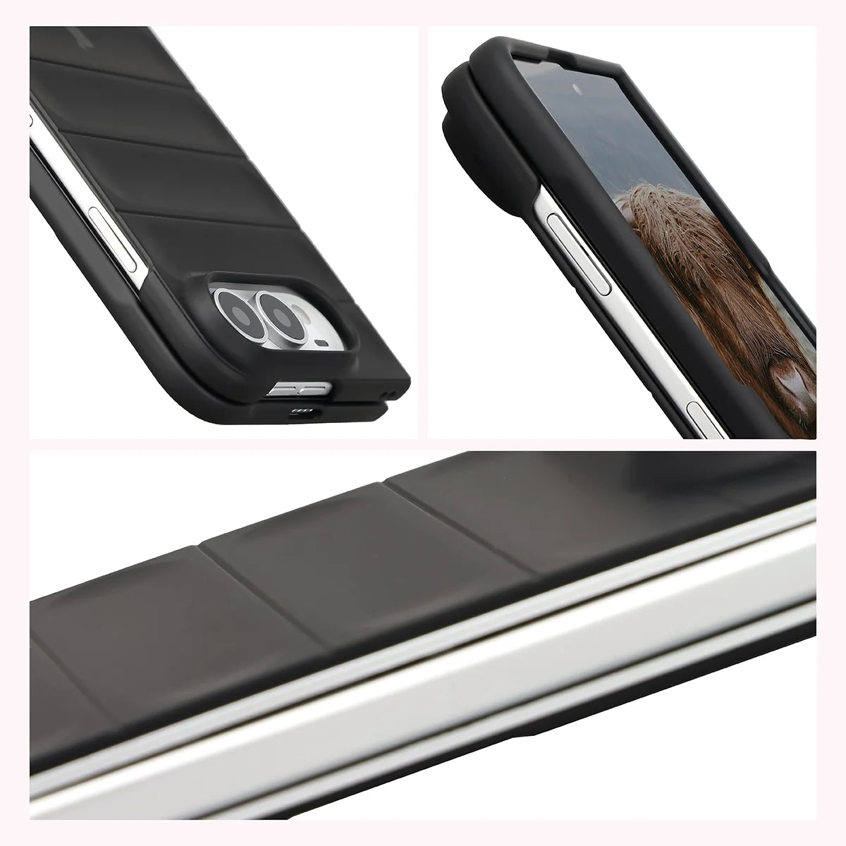 Robuste Handyhülle für iPhone Duo, Bizon Case Tur, Schwarz (7/8)