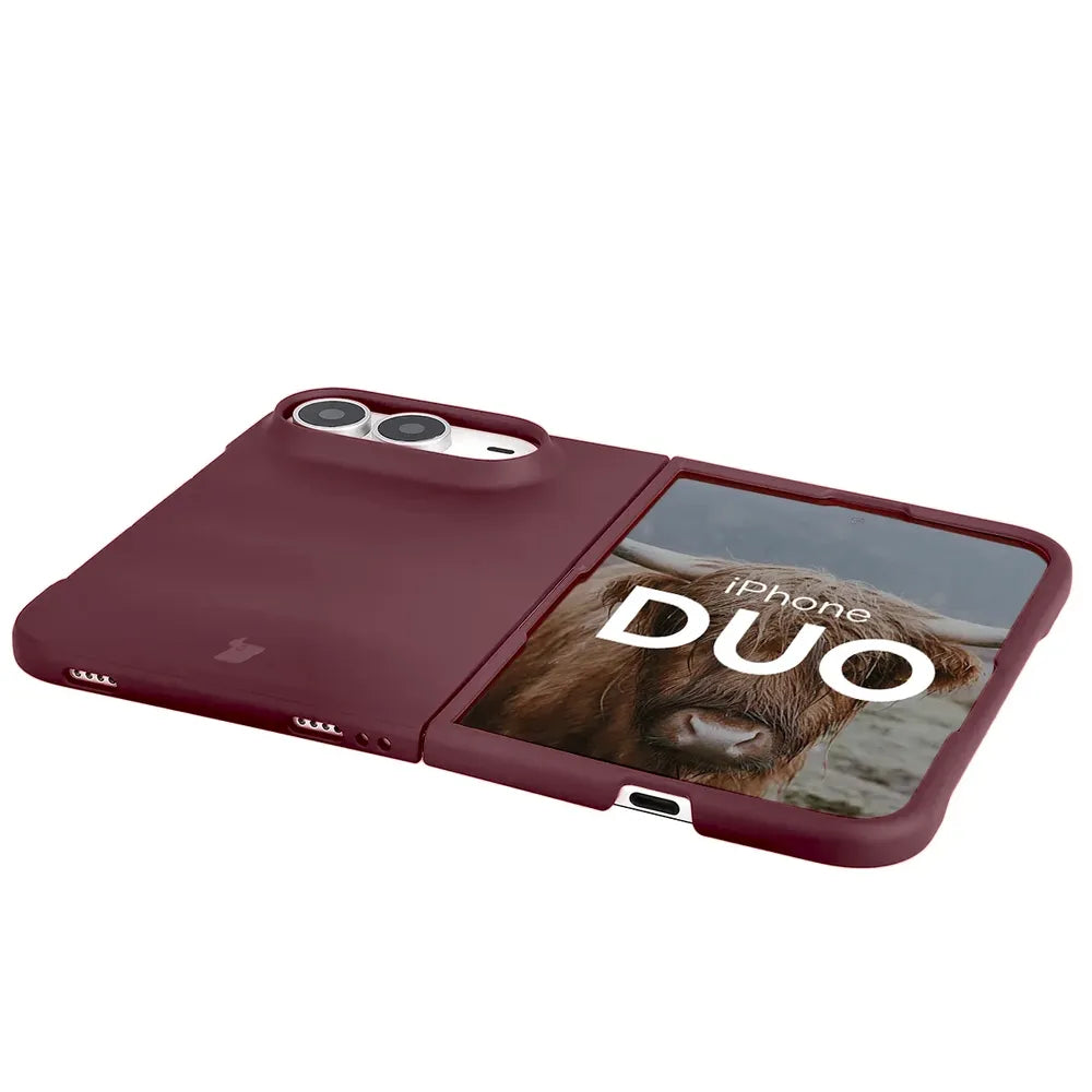 Robuste Handyhülle für iPhone Duo, Bizon Case Tur, Burgunderrot (3/8)