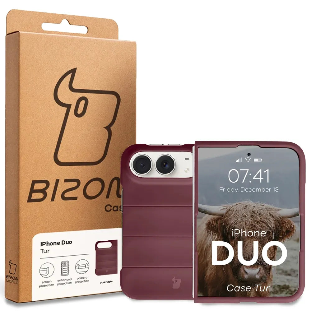 Robuste Handyhülle für iPhone Duo, Bizon Case Tur, Burgunderrot (8/8)