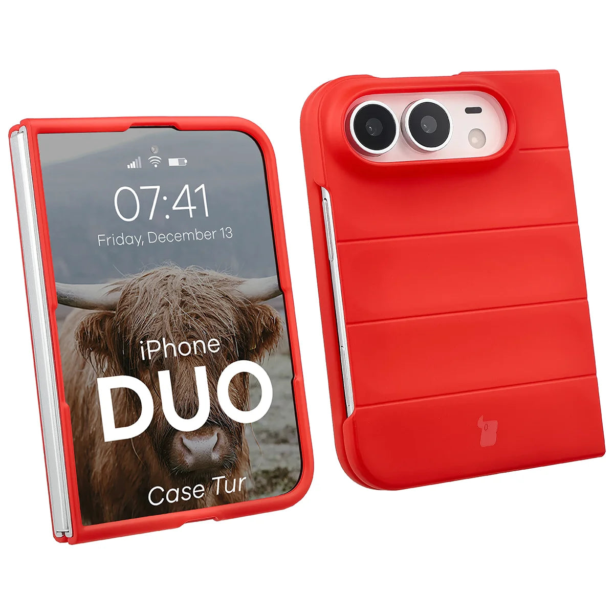 Robuste Handyhülle für iPhone Duo, Bizon Case Tur, Rot (1/8)