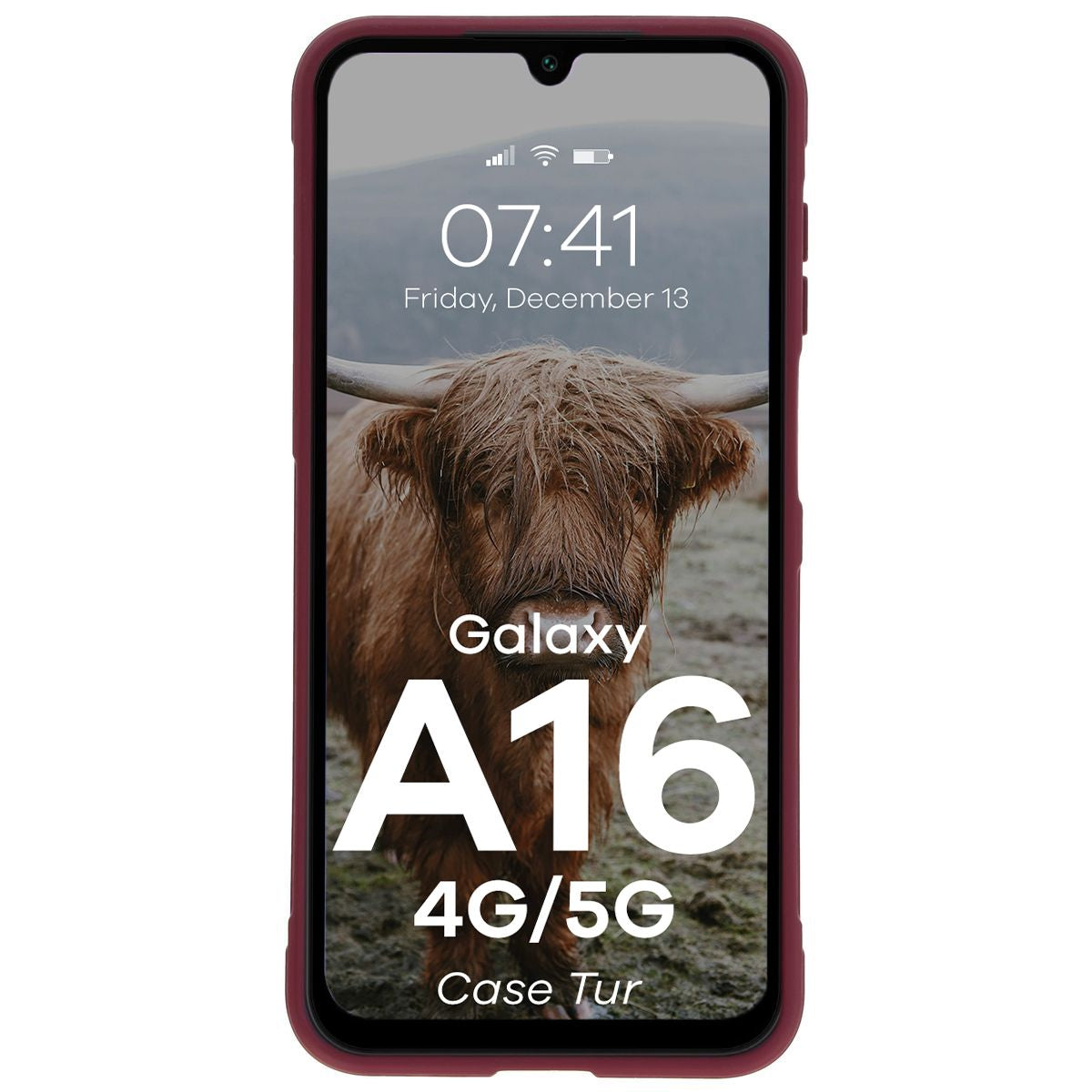 Robuste Handyhülle für Galaxy A16 4G/5G, Bizon Case Tur, Burgunderrot