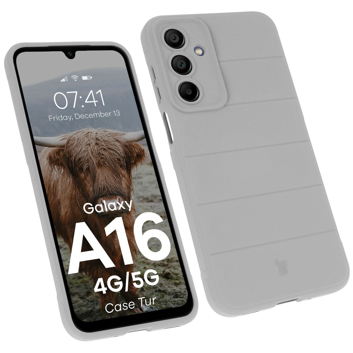 Robuste Handyhülle für Galaxy A16 4G/5G, Bizon Case Tur, Hellgrau